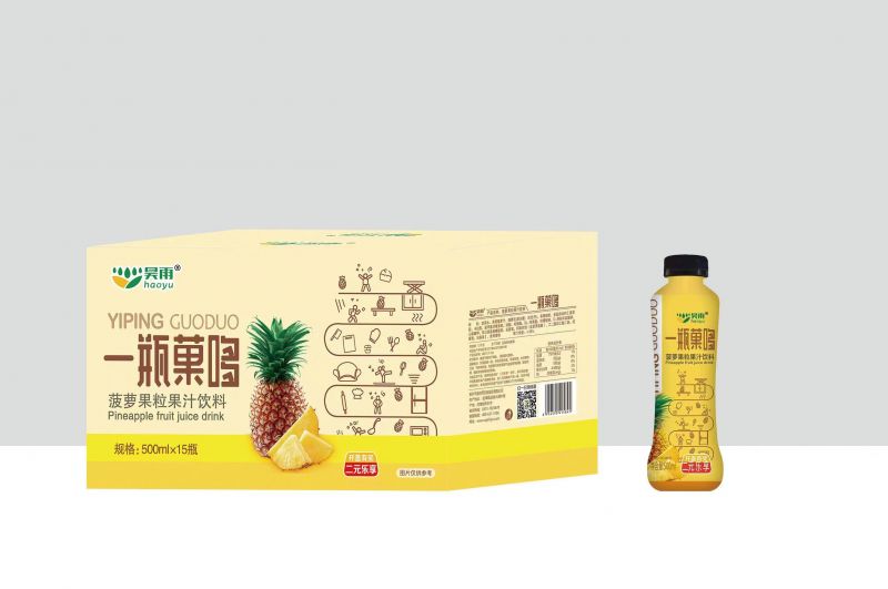 一瓶菓哆-菠萝果粒果汁饮料